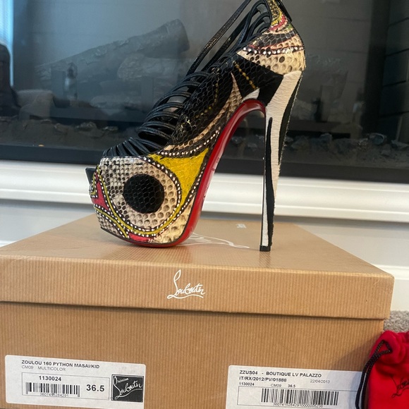 Zoulou 160 Python Masai Christian Louboutin  Sz. 36.5 - Picture 1 of 6